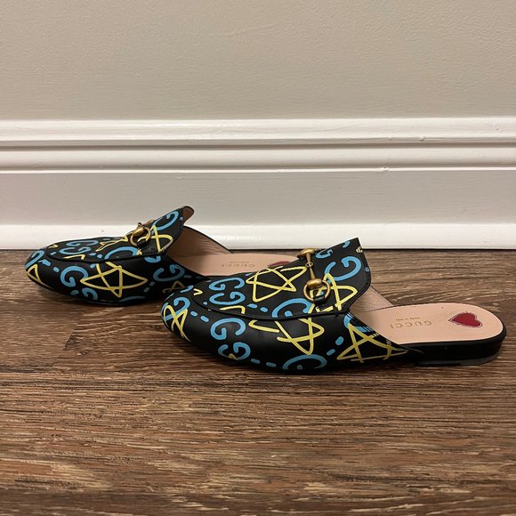 Gucci Princetown Ghost Star Leather Mules - Picture 3 of 6